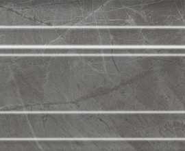 Kerama Marazzi BLF026R Бордюр Багет Риальто серый тёмный глянцевый обрезной 40x7,3x2,7