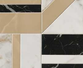 Декор FAP Ceramiche fQKB Calacatta Delicato / Onice Miele / Nero Elegante Deco Mosaico 30x30