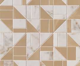 Мозаика FAP Ceramiche fQKM Calacatta Delicato / Onice Miele Slash Mosaico 30,5x30,5