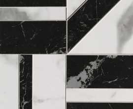 Декор FAP Ceramiche fQKC Carrara Superiore / Nero Elegante Deco Mosaico 30x30