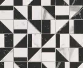Мозаика FAP Ceramiche fQKN Carrara Superiore-Nero Elegante Slash Mosaico 30.5x30.5