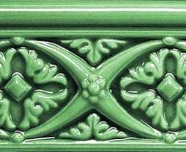 Бордюр Adex ADMO4006 RELIEVE BIZANTINO C/C VERDE OSCURO 7.5X15