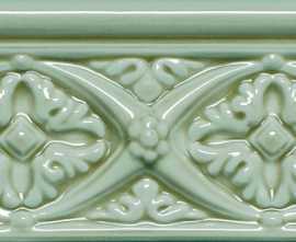 Бордюр Adex ADMO4005 Relieve Bizantino C/C Verde Claro 7.5X15