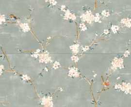 Декор Ragno Marazzi RC5L Mixed Verde Decoro Fiori di Pesco Rett. (A+B) 40x120