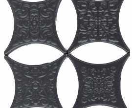 Декоративная вставка Absolut Keramika Estrella Set Core Negro 6.7x6.7 микс