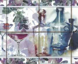 Панно Absolut Keramika Composicion Acuarela Vino 20х40