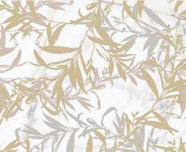 Декор Marazzi Italy M8T0 Allmarble Wall Golden White Satin Decoro Foliage 80x120