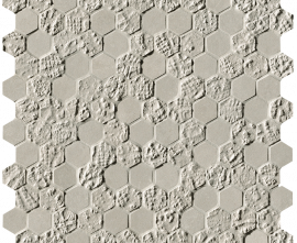 Мозаика FAP Ceramiche fOYV Bloom Grey Print Esagono Mosaico 29,5x32,5