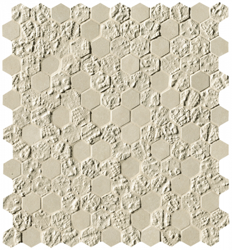 Мозаика FAP Ceramiche fOYU Bloom Beige Print Esagono Mosaico 29,5x32,5