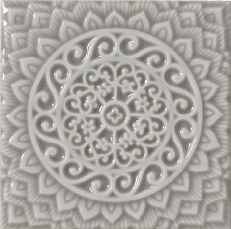 Декор Adex ADST4080 RELIEVE MANDALA UNIVERSE GRAYSTONE 14,8x14,8