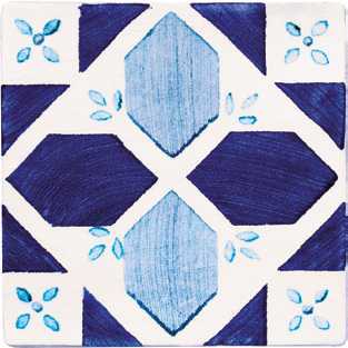 Декор Cevica Dec.Castellon Azul Prov. Blanco 13х13