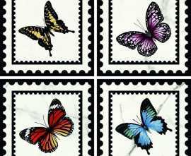 Villeroy&Boch K1222MK0D0 Декор Victorian Butterfly 45 Black-White (set 4 pcs) 20х20