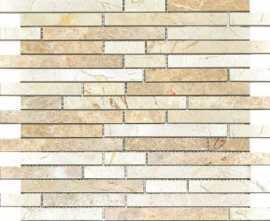 Мозаика Colori Viva CV20083 Strips Mix.Polished Light Emperador+Crema Marfil 30.5x30.5