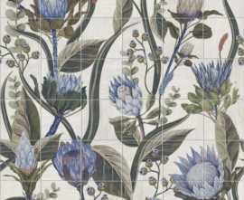 Панно Mainzu Mural Blue Leaves 20x20 (комп/36шт)