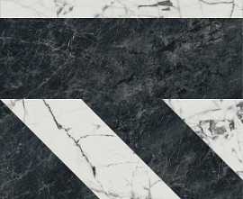 Керамогранит Kerama Marazzi SG565402R Бьянко Неро белый чёрный лаппатированный 60*119.5