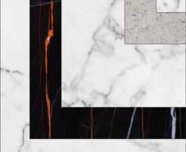 Декоративная вставка Kerranova K-1000/MR/t01 MARBLE TREND CARRARA T01-CUT MR 10х10