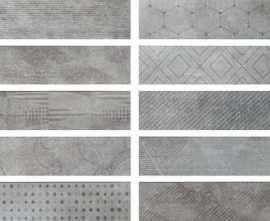 Керамогранит Serenissima Cir 1047177 DOCKLANDS FREEPORT GREYWALL (10 soggettu mix) 8,6x35