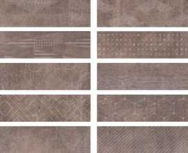 Керамогранит Serenissima Cir 1047176 DOCKLANDS FREEPORT BROWNWALL (10 soggettu mix) 8,6x35