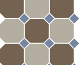 Керамогранит Top Cer 4429+01 OCT11-B Coffe Brown 29 Beige 01 OCTAGON/Blue Cobalt 11 Dots (лист 30х30 9 штук+вставки)
