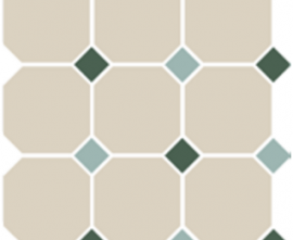 Керамогранит Top Cer 4416 OCT18+13-B White OCTAGON 16/Green 18 + Turquoise 13 Dots (лист 30х30 9 штук+вставки)