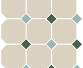 Керамогранит Top Cer 4416 OCT13+18-A White OCTAGON 16/Turquoise 13 + Green 18 Dots (лист 30х30 9 штук+вставки)