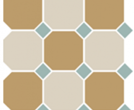 Керамогранит Top Cer 4403+16 OCT13-A Yellow 03 White 16 OCTAGON/Turquoise 13 Dots (лист 30х30 9 штук+вставки)