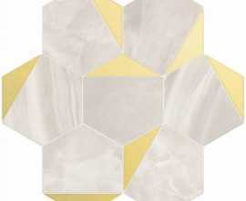 Мозаика Vallelunga 6001117 NOLITA ESAGONA TRIANGOLI ORO LUSSO 30x28