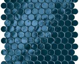 Мозаика FAP Ceramiche fROH Glim Blu Navy Round Mosaico Brillante 29,5x32,5