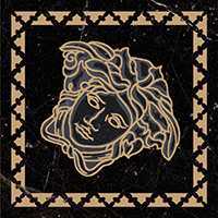 Декоративная вставка Versace 262592 Tozzetto greca Nero Amasanta 10x10