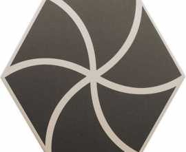 Керамогранит DNA Tiles 127011 FANCY WAVES GRAPHITE R10 20x23
