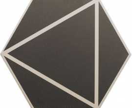 Керамогранит DNA Tiles 127018 FANCY LINES GRAPHITE R10 20x23