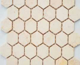 Мозаика Caramelle Mosaic Crema Marfil MAT hex 18x30x6 295x305x6