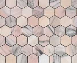 Мозаика Caramelle Mosaic Rosa Salmone POL hex 23x40x7 292x289x7
