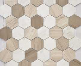 Мозаика Caramelle Mosaic Pietra Mix 3 MAT hex 18x30x6 295x305x6