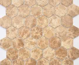 Мозаика Caramelle Mosaic Emperador light MAT hex 18x30x6 295x305x6