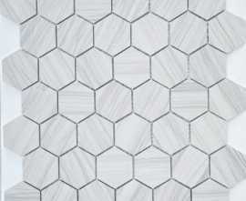 Мозаика Caramelle Mosaic Dolomiti bianco MAT hex 18x30х6 18x30x6 295x305x6