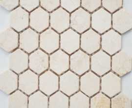 Мозаика Caramelle Mosaic Botticino MAT hex 18x30х6 295x305x6