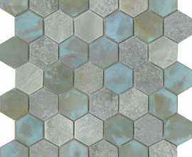 Мозаика L'Antic Colonial L241715271 Worn Hexagon Verdigris 30x30,5