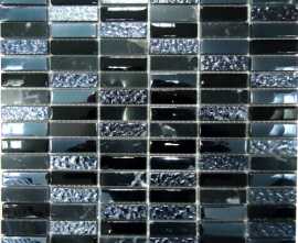 Мозаика Bonaparte Super Line (black) (стекло) 15*48 300*300
