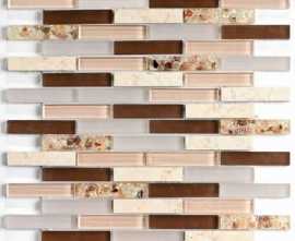 Мозаика Bonaparte Shell Stone (стекло) 15*73 300*300