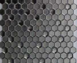 Мозаика Caramelle Mosaic Argento grani hexagon 23x13x6 300x300х6