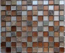 Мозаика Caramelle Mosaic Naturelle Alcantara Ruggine 23x23 30.5х30.5