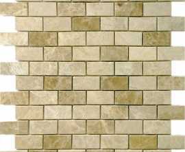 Мозаика Caramelle Mosaic Pietrine Emperador Light POL 23x48 - толщ. 4 мм 298X298