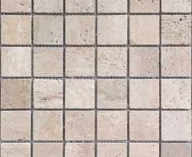 Мозаика Caramelle Mosaic Travertino Beige MAT 48x48x7 305x305