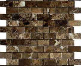 Мозаика Caramelle Mosaic Pietrine Emperador Dark POL 2.3x4.8 29.8x29.8