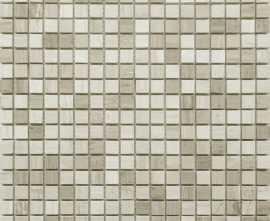 Мозаика Caramelle Mosaic Pietrine Travertino Silver POL 15x15 - толщ. 4 мм 305x305