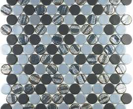 Мозаика Vidrepur Circle Aqua Black Mix 30.6х31.4