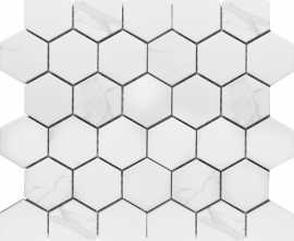 Мозаика StarMosaic PMMT83017 Hexagon small Carrara Matt 26.5х27.8
