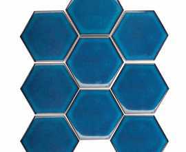 Мозаика StarMosaic JJFQ80048 Hexagon big Deep Blue Glossy 25.6х29.5х6
