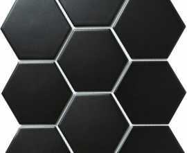 Мозаика StarMosaic Hexagon big Black Matt (SBH4810) 25.6х29.5